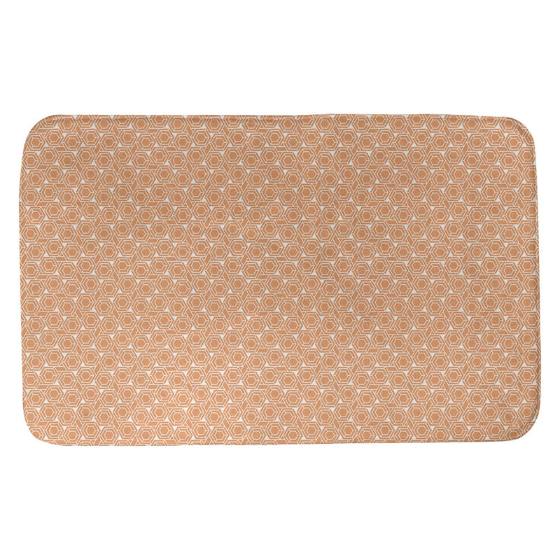 Tapis pour salle de bain en treillis katelyn elizabeth Avicia, l 21 po x L 34 po, Orange