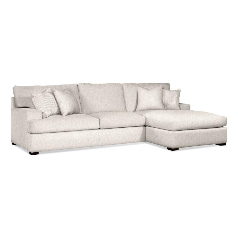 Canapé et méridienne de 123 po de large Cambria, Graine de lin, Sunbrella beige à fines rayures; 6205-74