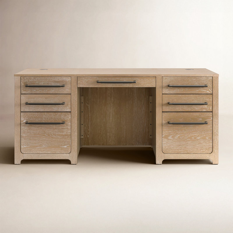 Fitzgerald Oak Wood Executive Desk