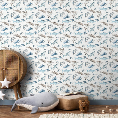 Kids and Teens Collection Sharks Wallpaper Roll