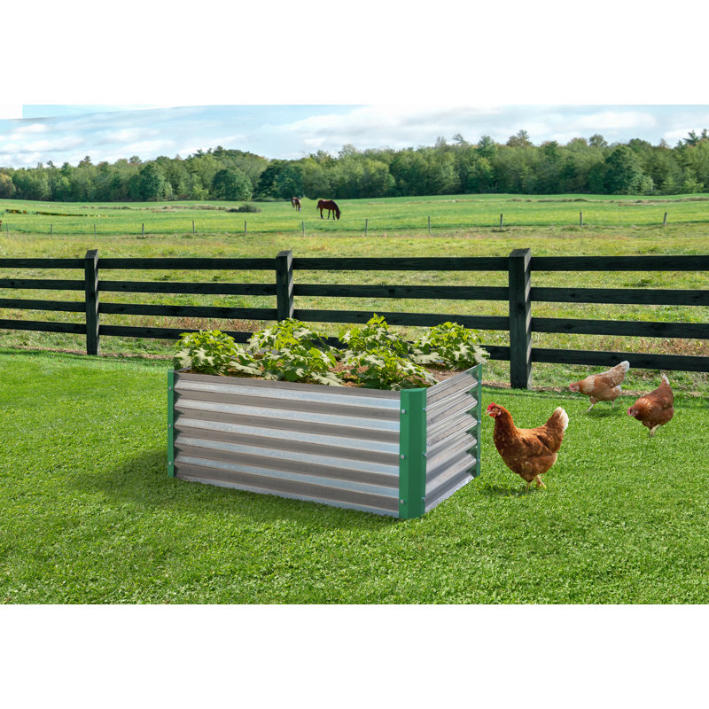 Miracle-Gro® Galvanized Green Raised Garden Bed, 17" H x 20" W x 40" D