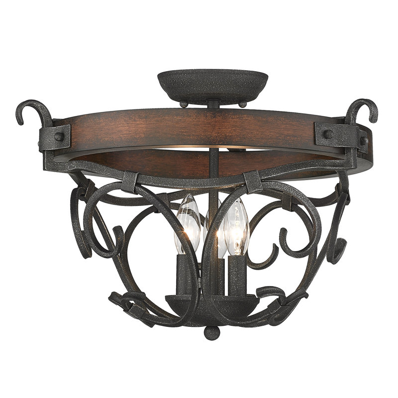 Plafonnier semi-encastré 3 lumières 18,25 po Alae