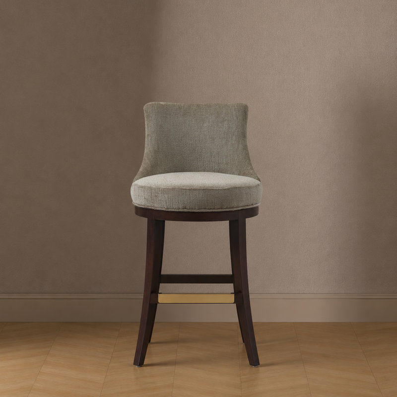 Tabouret de bar en chenille taupe Lucia, Taupe, Tabouret de bar (siège d'une hauteur de 29,4 po), 1