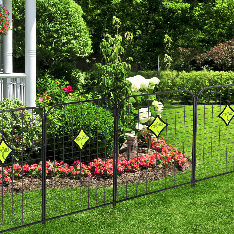 26.2'' H x 30.4'' W Black Metal Fencing
