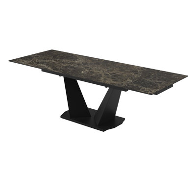 Parma Glass Top Metal Base Dining Table
