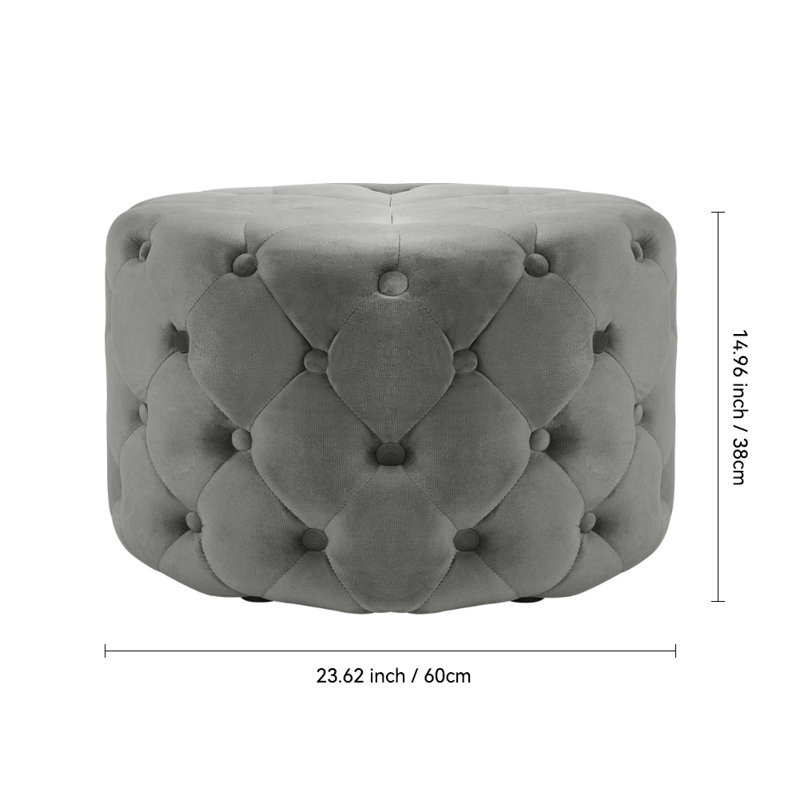 Phoebe 60cm Wide Velvet Solid Colour Footstool Ottoman
