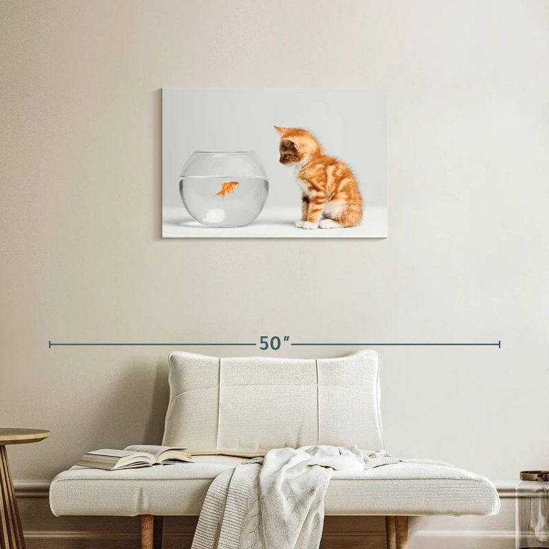 Pet Fish And Kitten, 20" H x 30" W