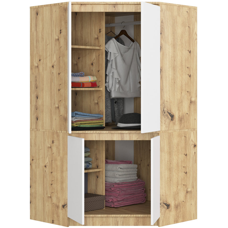 Sikanas 4 Door Manufactured Wood Wardrobe