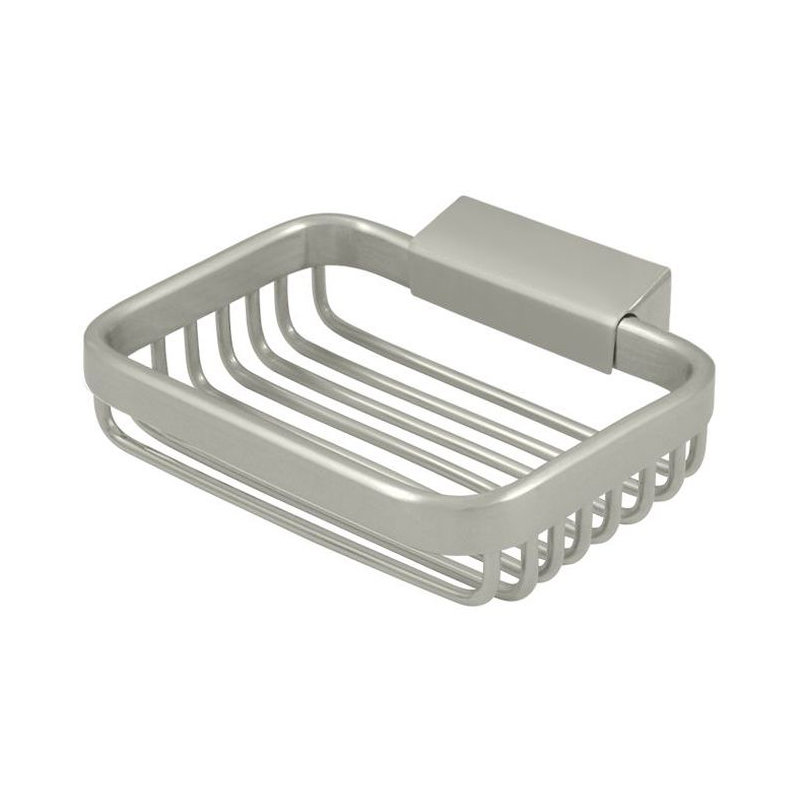 23A765D99A504E32B837A2A7DBF921D6 Wire Basket, 4-3/4" Rectangular Soap Holder in Brushed Nickel, Brushed Nickel