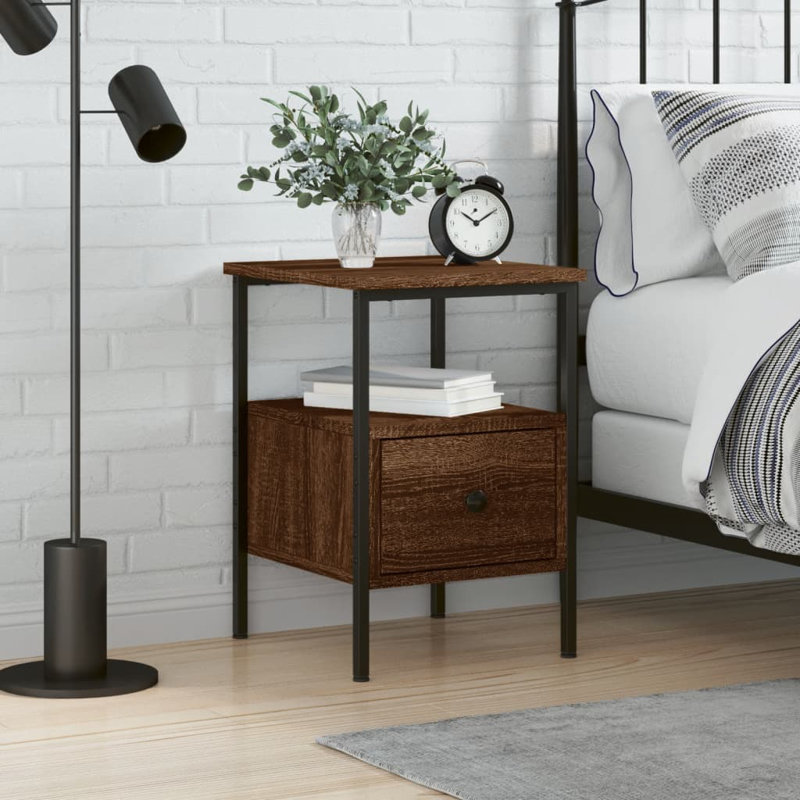 Montclaire Bedside Cabinets 2 pcs 34x36x50 cm Engineered Wood, Brown Oak, Individual