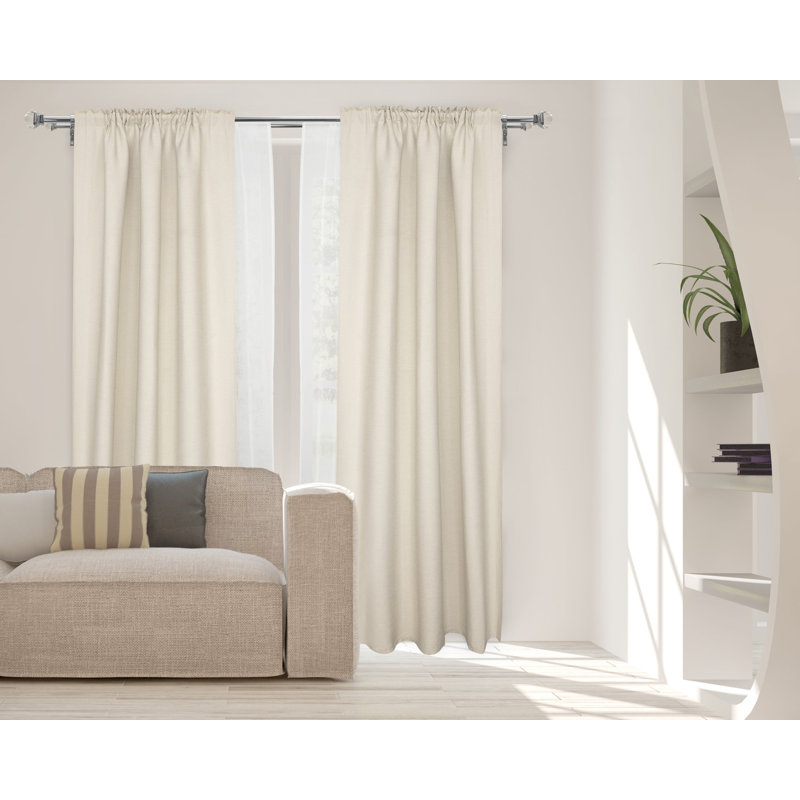 Ensemble de tringle à rideaux double 1 "avec fleurons carrés en cristal, 36" - 72", Nickel brossé