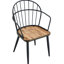 Chaises de salle à manger d'intérieur en bouleau avec pieds en métal, base noire mate, ensemble de 2,64 cm de profondeur x 91 cm de hauteur x 58 cm de largeur. Finition soignée, construction robuste, structure en métal.