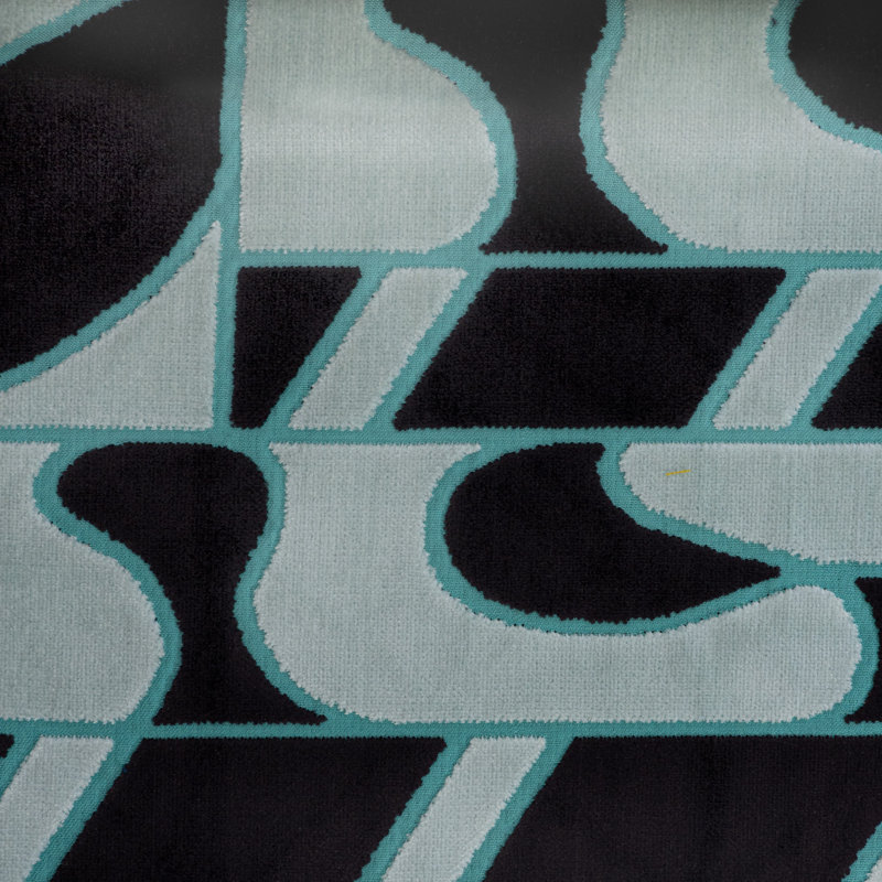 Sinatra Cut Velvet Upholstery Fabric, Modsqud Aqua