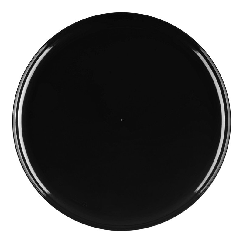 Black Flat Round Disposable Plastic Salad Plates (8.5") - 120 Plates