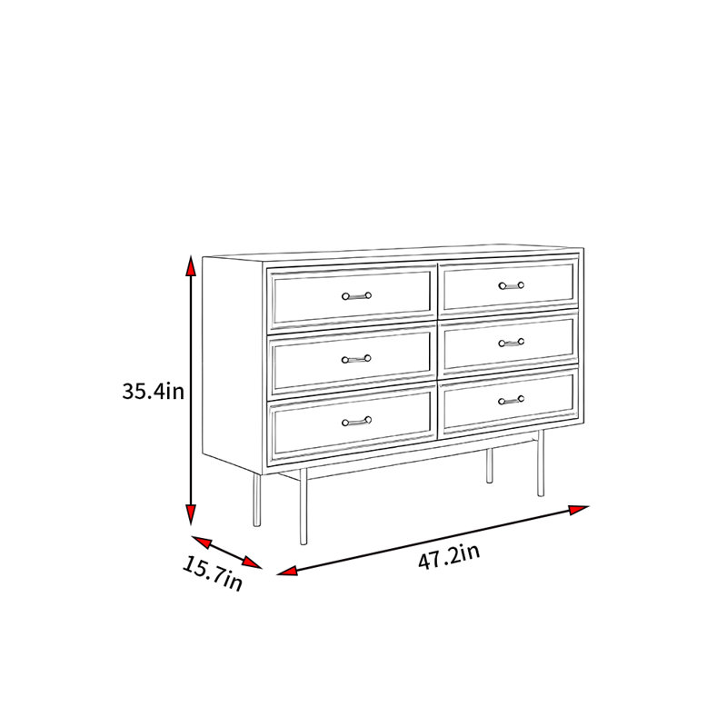 Commode d'appoint moderne et simple, H 35,4 po x l 47,2 po x P 15,7 po