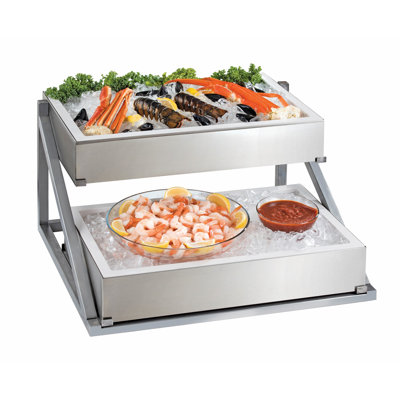 Montant en métal à 2 niveaux pour vitrines en angle - 26 1/8 po x 26 po x 14 1/8 po