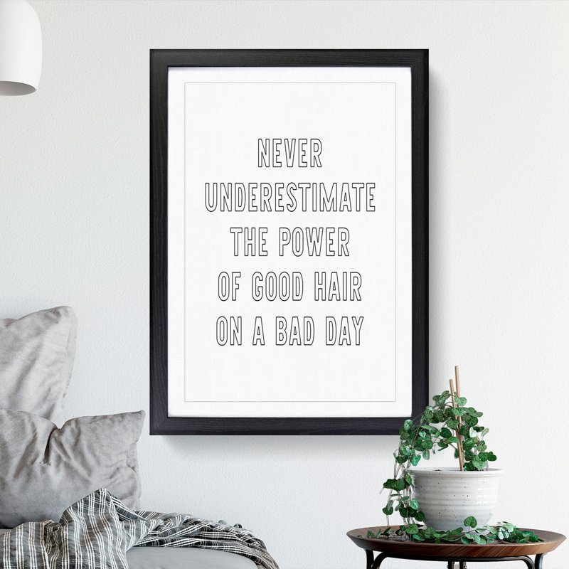 Power Of Good Hair Framed Print, 48cm H x 36cm W x 2cm D, Black Framed