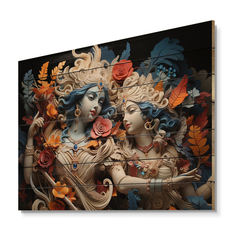 Alycia - impression spirituelle sur bois de pin naturel, H 30 po x l 40 po