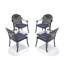 Chaise de patio en fonte d'aluminium 4 pièces avec cadre noir-130027490-130027493