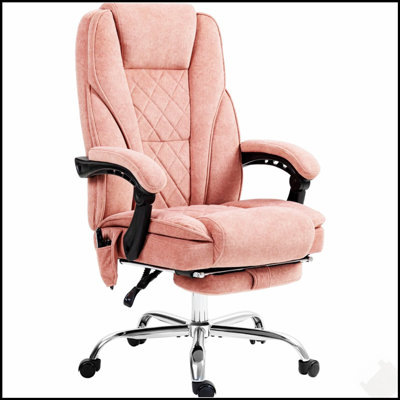 Chaise de bureau de massage chauffante inclinable avec hauteur réglable et repose-pieds, parfaite pour le confort et la productivité