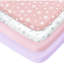 Pack And Play Sheets Girl, lot de 4 mini draps pour lit de bébé, drap-housse extensible Pack N Play Playard, compatible avec Graco Pack N Play, matériau doux et respirant, rose-124851148