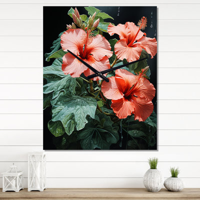 Haniah - Hibiscus Très horloges murales