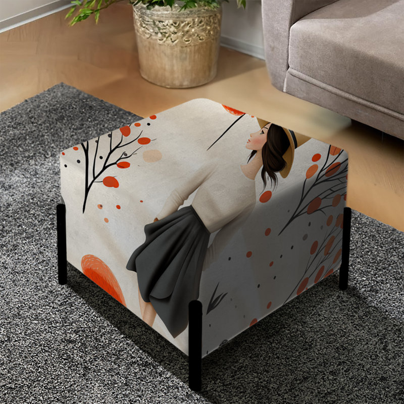 Damarra - Repose-pieds carré Mid-Century