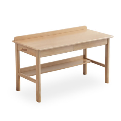Bureau rectangulaire en bois massif avec 2 tiroirs Burlywood