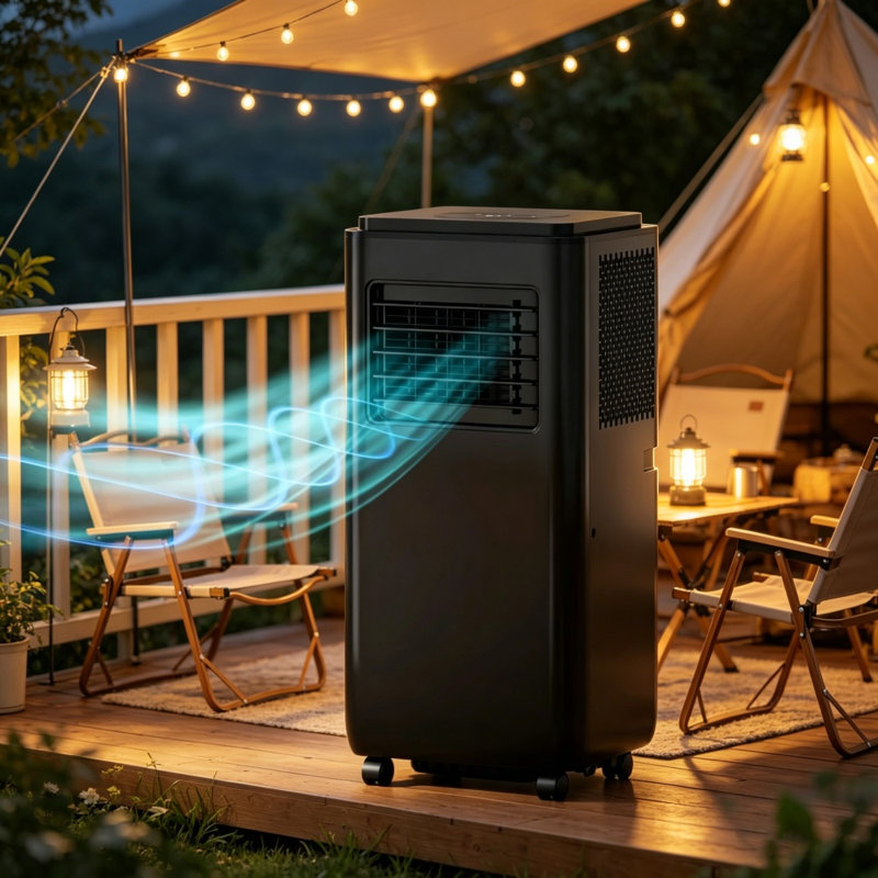 Climatiseur portatif 10000 BTU pour une pièce jusqu'à 345 pieds carrés Ft., Refroidissement à haute puissance 5 modes de fonctionnement AC portable avec télécommande à affichage DEL, minuterie 24H