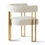 Ensemble de table de salle à manger pour 2 personnes avec table ronde et 2 fauteuils rembourrés en chenille-132839997