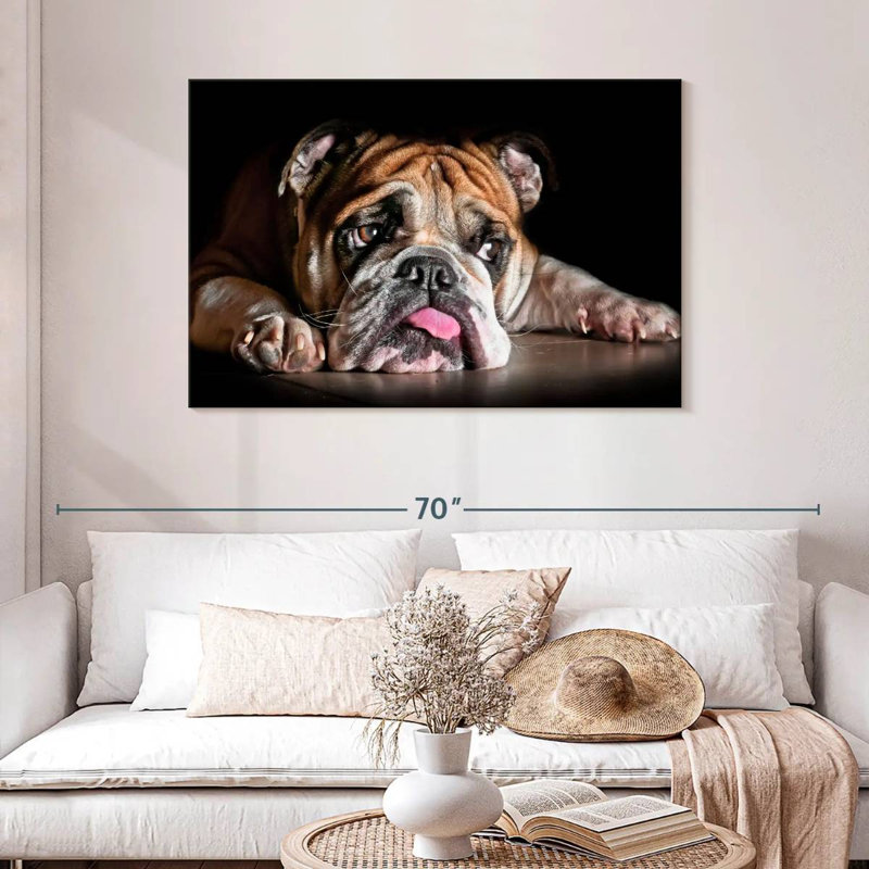 Sad Bulldog, 30" H x 45" W