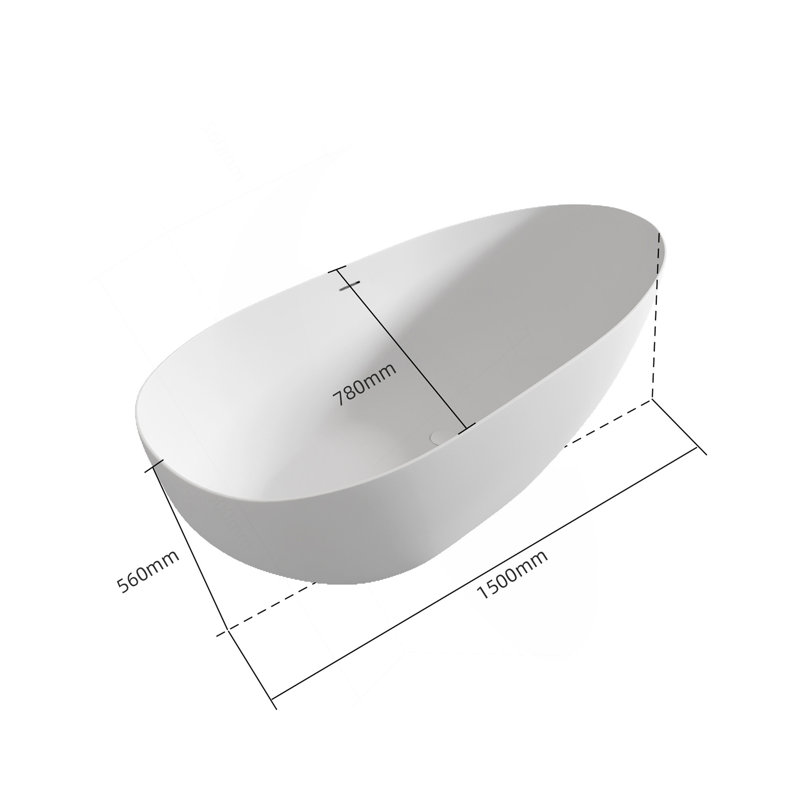 59" Solid Surface Soaking Bathtub