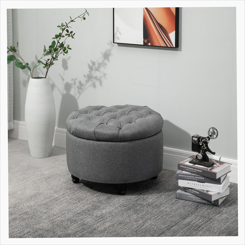 Gowanus Upholstered Ottoman, Gray