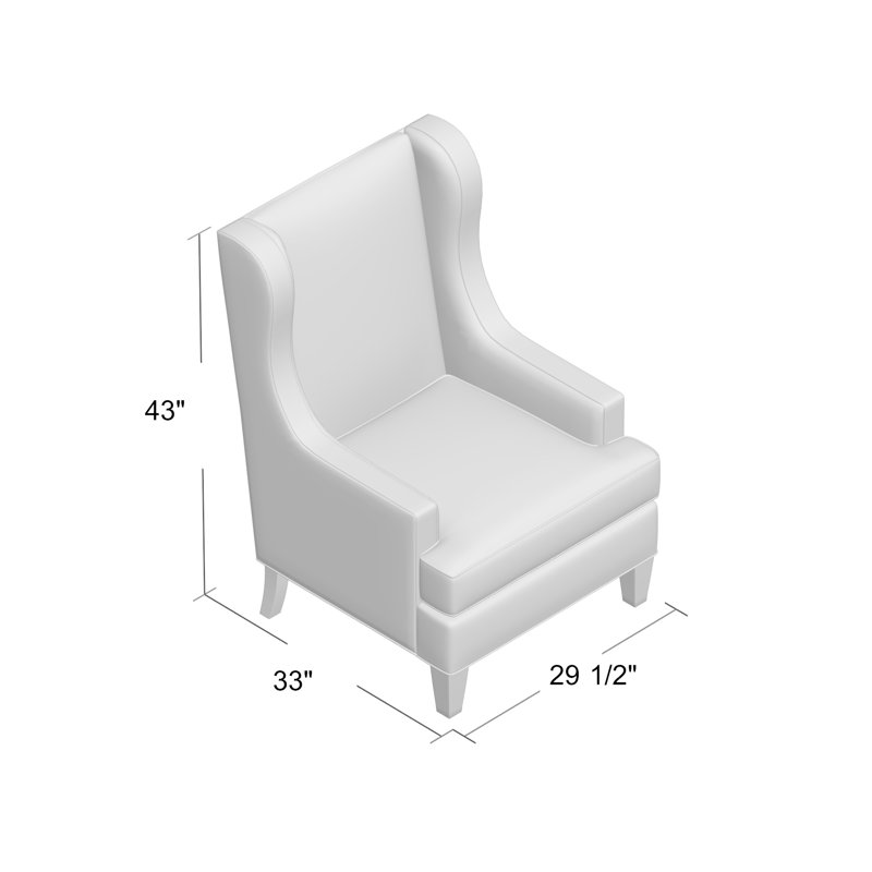 Walker Upholstered Wingback Chair, Pewter (9953 65), Espresso