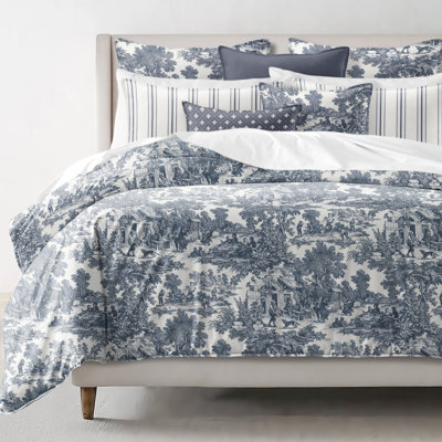 Ensemble de couvre-lit en coton Au Village Toile Denim 8 pièces