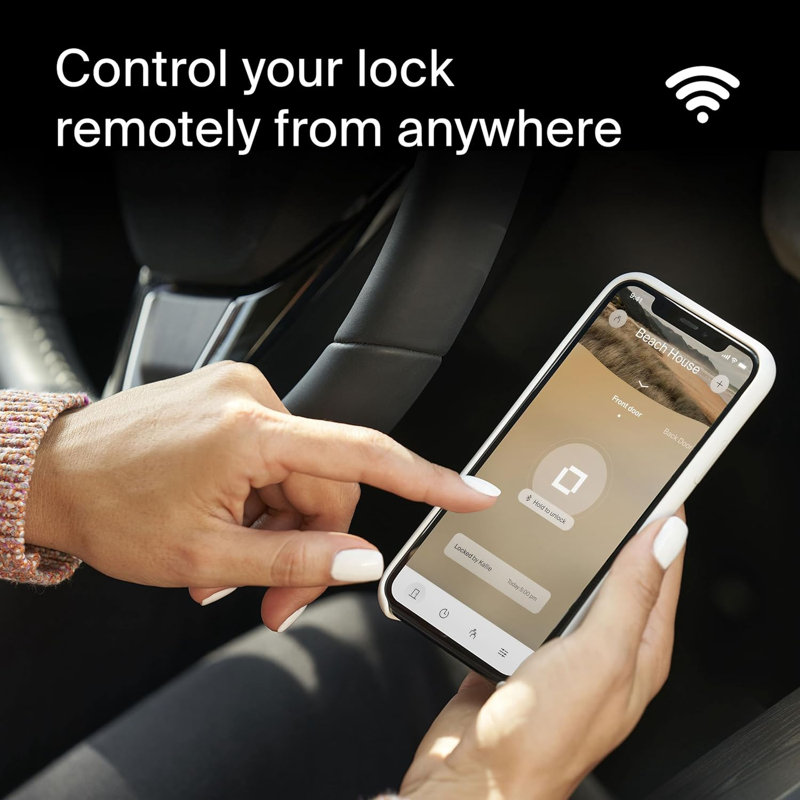 Matte Black Wi-Fi Bluetooth Smart Deadbolt with Keyed Entry