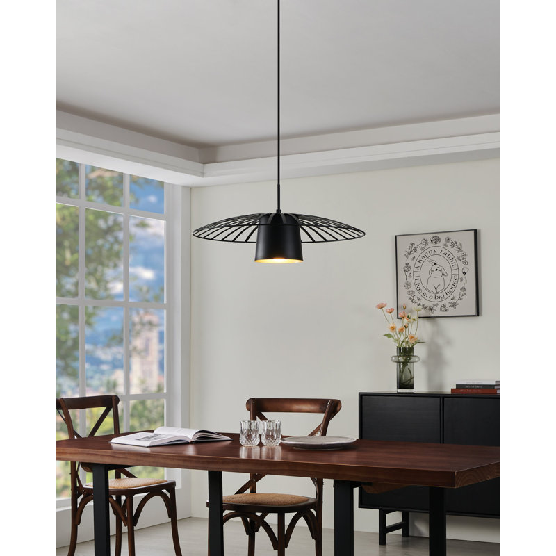 Celise 22-inch 1-light Black and Gold Pendant Light