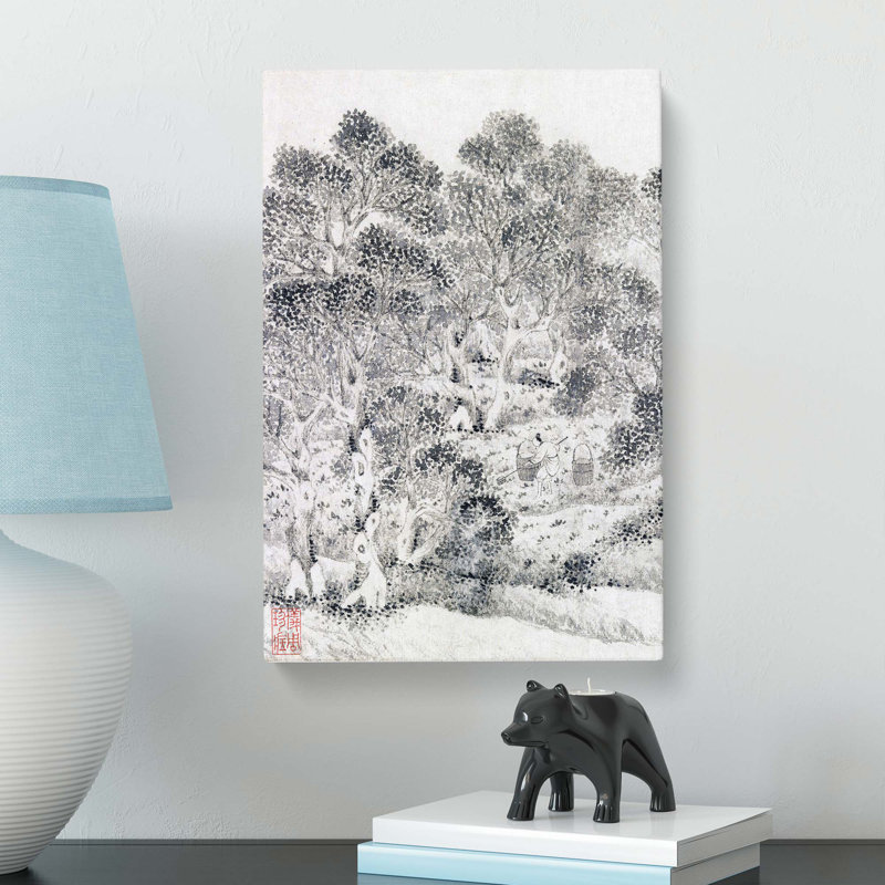 Working In The Garden by Wen Zhengming - Wrapped Canvas Print, 76cm H x 50cm W x 3cm D