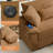 Corduroy Upholstered Sectional Sofa, 74" Sectional Cloud Couch With Lounge Chaise Ottoman Pillows For Living Room-1402762113