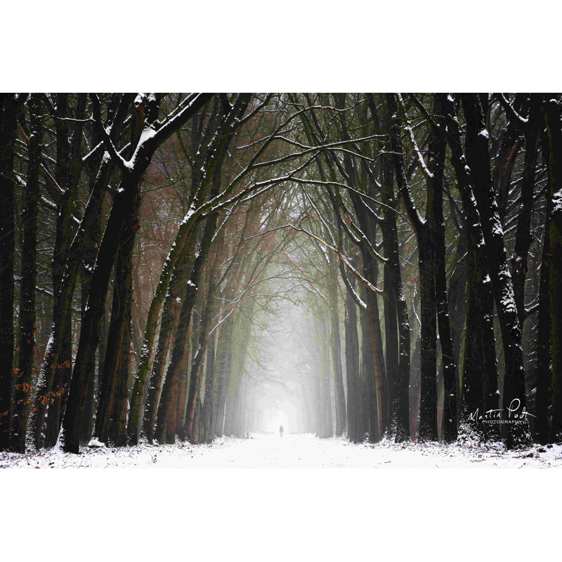 Lochem in Winter par Martin Podt - Peinture, H 32 po x l 48 po, Papier avec cadre unique doré, No