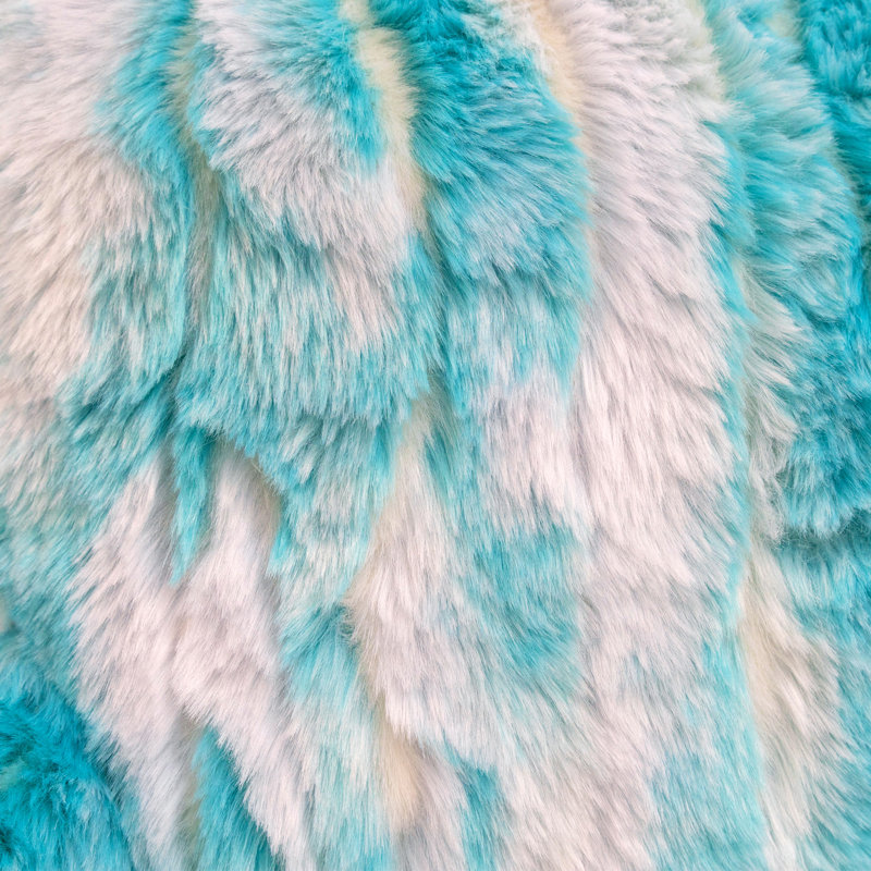  Repose-lit jacquard en fausse fourrure, Bleu turquoise