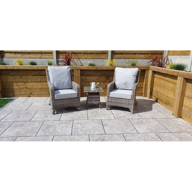 Dunnes 2 Seater Rattan Conversation Set, Light Grey