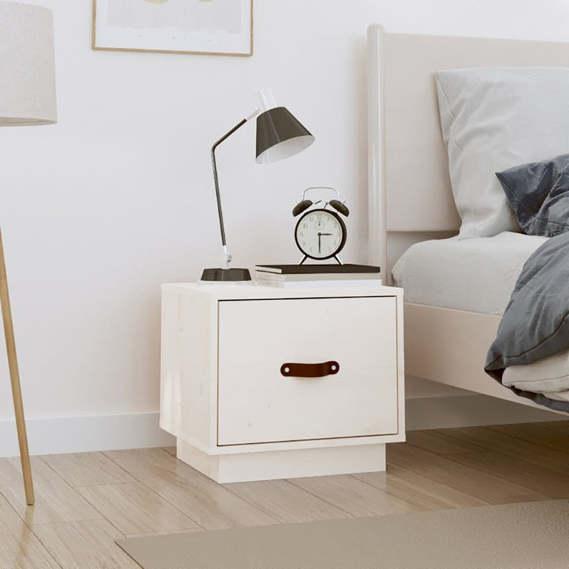40cm W Bedside Table, White