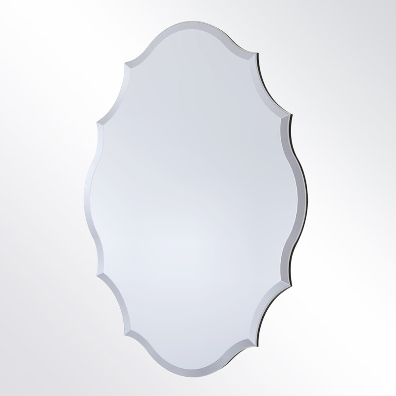 Miroir d'appoint mural biseauté festonné sans cadre, 28 po x 22 po
