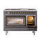 ILVE UN48FNMPEGG Nostalgie II Noblesse 48 inch Dual Fuel Range (8 Sealed Burners + Griddle, Triple Glass Door)-264993625-264993627-264993569