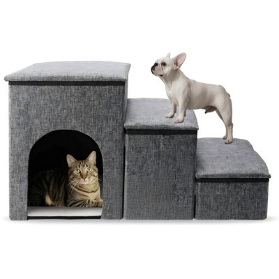 3-Step Pet Dog Stair with Storage