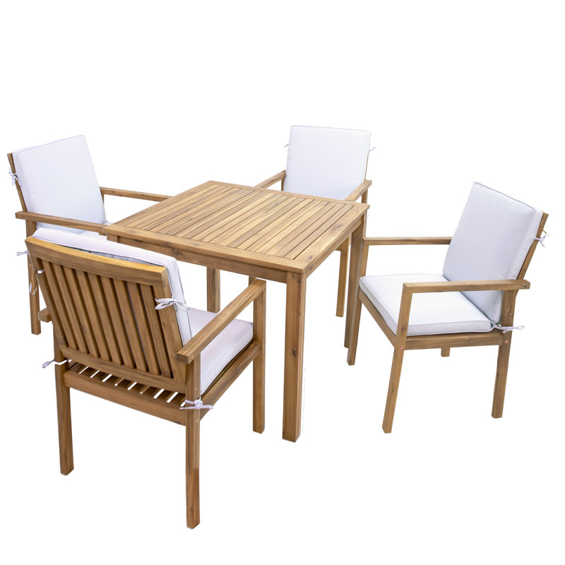 Rodanthe 5-Piece Acacia Outdoor Dining Set