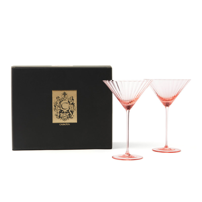 Quinn Handmade Crystal Martini Glass, Rose