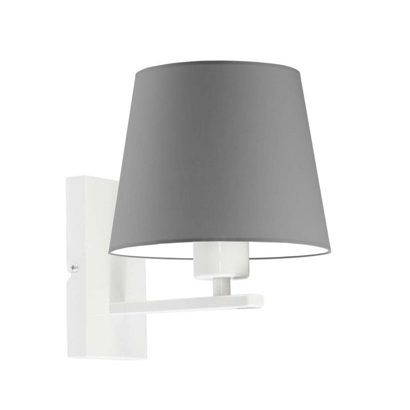 Asawir Armed Sconce, White, Grey