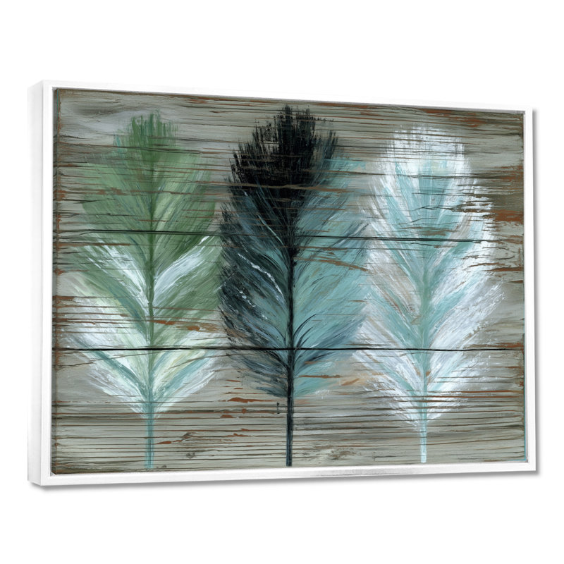 Plume de texture bois Boho - Boho, H 24 po x l 32 po, Cadre flottant, Natural